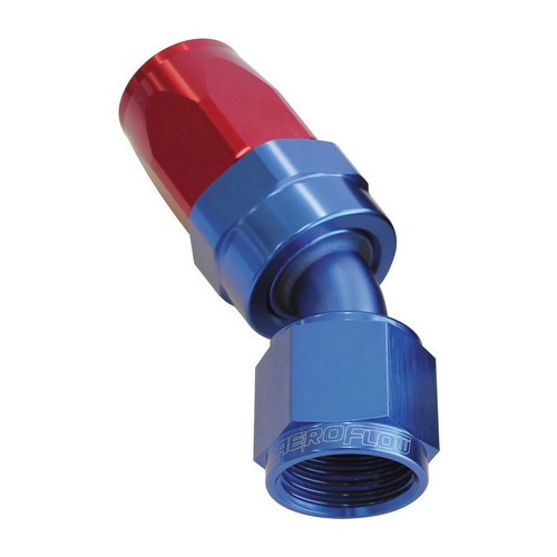 Aeroflow 100 Series Taper Hose End -16AN Female to -16AN Hose 30-Degree Blue/Red AF117-16