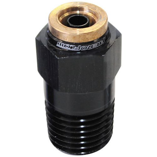Aeroflow 1/8'' NPT STRAIGHT TO 1/4'' 120 SERIES NYLON BLACK FITTING