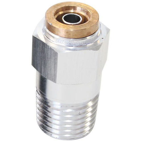 Aeroflow 1/8'' NPT STRAIGHT TO 1/4'' 120 SERIES NYLON SILVER FITTING