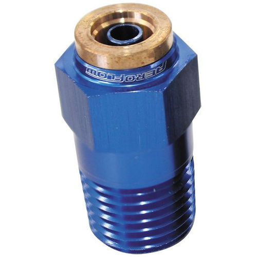 Aeroflow 1/4'' NPT STRAIGHT TO 1/4'' 120 SERIES NYLON BLUE FITTING