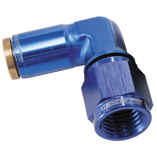 Aeroflow -4AN FEMALE 90 DEGREE TO 1/4'' 120 SERIES BLUE NYLON FITTING