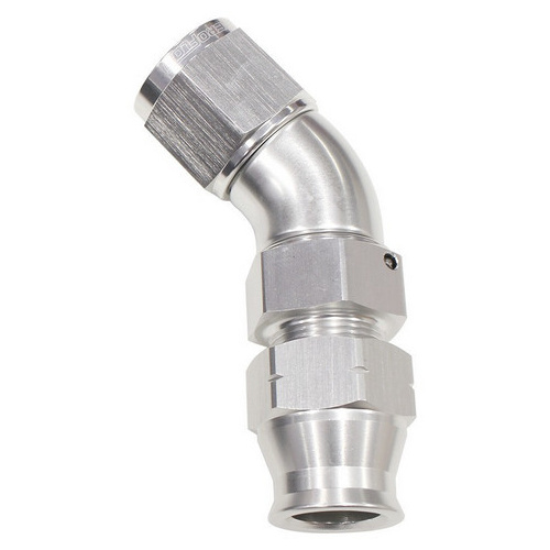 Aeroflow 1/4'' TUBE 45 DEG FEMALE -4AN SILVER SWIVEL NUT WITH OLIVE