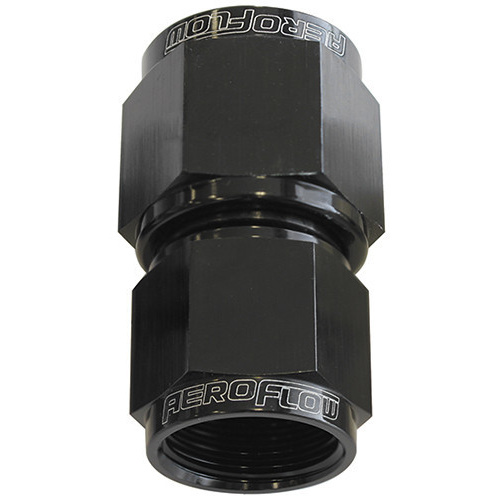 Aeroflow STRAIGHT FEMALE FLARE -8AN BLACK SWIVEL COUPLER