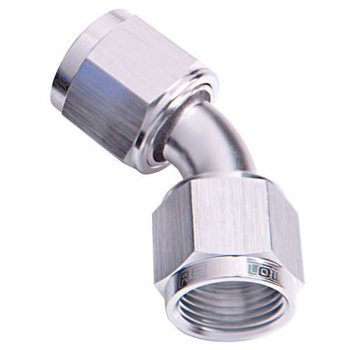 Aeroflow 45 DEG FEMALE FLARE -8AN SILVER SWIVEL UNION