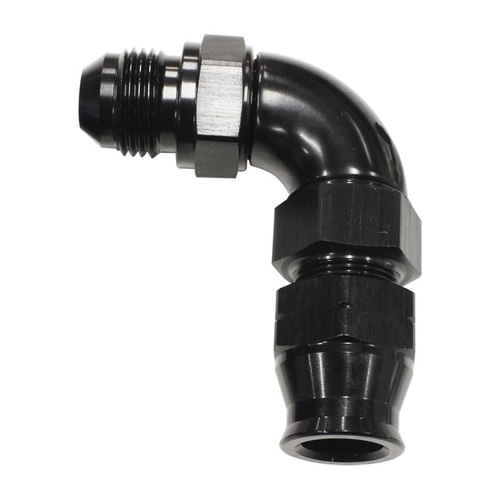 Aeroflow 3/8'' TUBE 90 deg male -6AN BLACK SWIVEL NUT WITH OLIVE