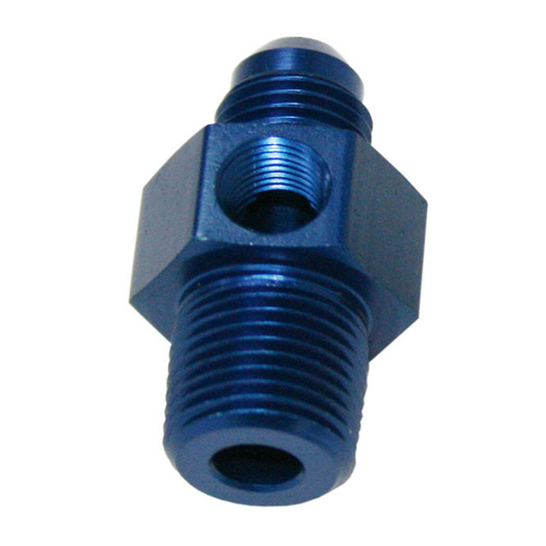 Aeroflow MALE 3/8''NPT TO -6AN 1/8'' PORTBLUE 3/8'' TO -6AN 1/8'' PORT