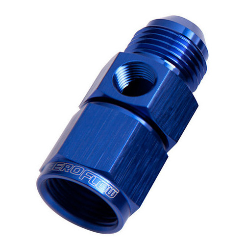 Aeroflow STRAIGHT FEMALE - MALE -10AN BLUE WITH 1/8'' NPT PORT
