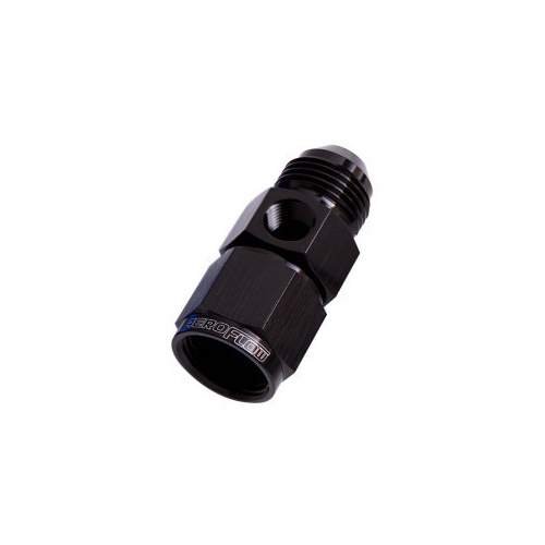 Aeroflow Adapter -12AN Female to -12AN Male Straight 1/8" NPT Port Black AF140-12BLK