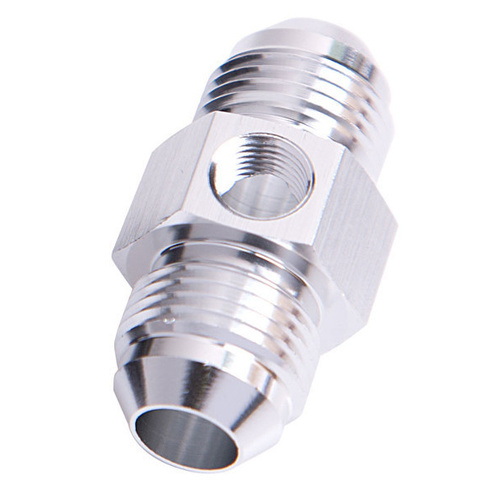 Aeroflow STRAIGHT MALE - MALE -3AN SILVER WITH 1/8'' NPT PORT