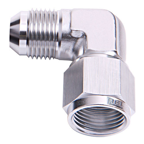 Aeroflow 90 DEG FEMALE - MALE -4AN SILVER SWIVEL NUT