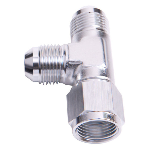 Aeroflow TEE -12AN FEMALE SWIVEL ON RUNSILVER SWIVEL NUT
