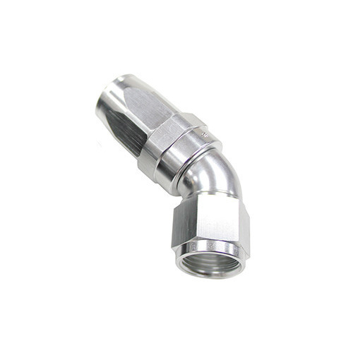 Aeroflow 150 Series Taper Full Flow Hose End -08AN Female to -08AN Hose 45-Degree Silver AF152-08S