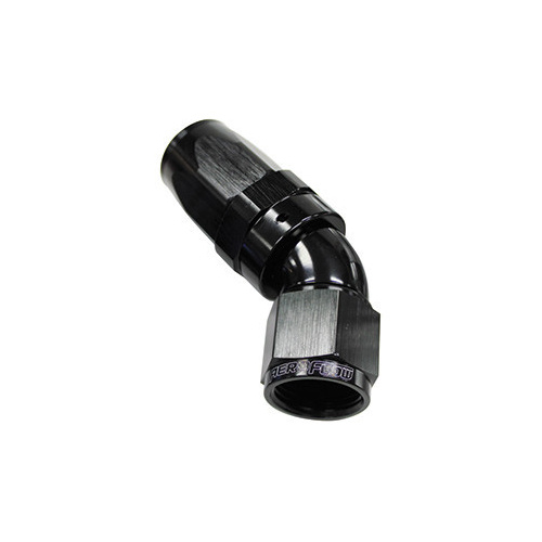 Aeroflow 150 Series Taper Full Flow Hose End -16AN Female to -16AN Hose 45-Degree Black AF152-16BLK