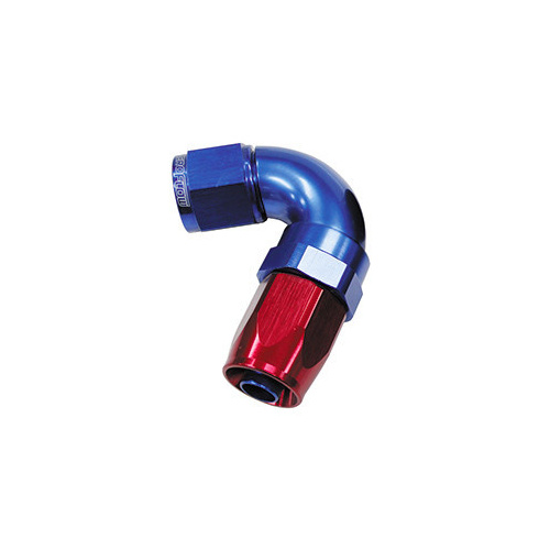 Aeroflow 150 Series Taper Full Flow Hose End -04AN Female to -04AN Hose 120-Degree Blue/Red AF154-04