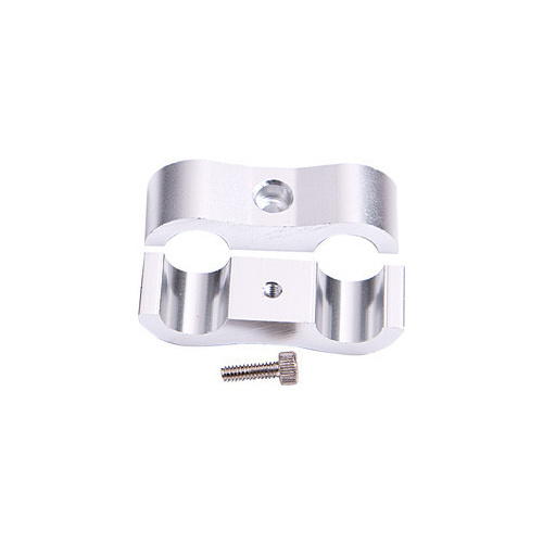 Aeroflow BILLET DUAL HOSE SEPERATOR SILVER 12.6MM ID OR 1/2'' ID