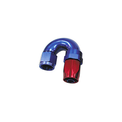 Aeroflow 150 Series Taper Full Flow Hose End -04AN Female to -04AN Hose 180-Degree Blue/Red AF159-04