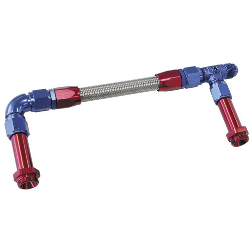 Aeroflow HOLLEY DUAL INLET RAIL -8AN BLUE SUIT 2X METERING BLOCKS