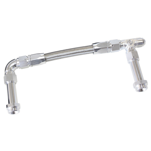 Aeroflow HOLLEY DUAL INLET RAIL -8AN SILVER SUIT 2X METERIN BLOCKS
