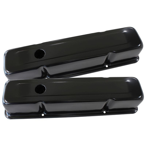 Aeroflow CHEV 283-350 SBC VALVE COVER TALL BLACK WITHOUT LOGO