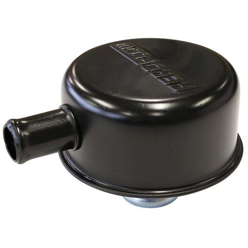 Aeroflow Black valve cover breather Push in with 5/8'' spout w/log