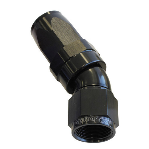 Aeroflow 150 Series Taper Full Flow Hose End -10AN Female to -10AN Hose 30-Degree Black AF197-10BLK