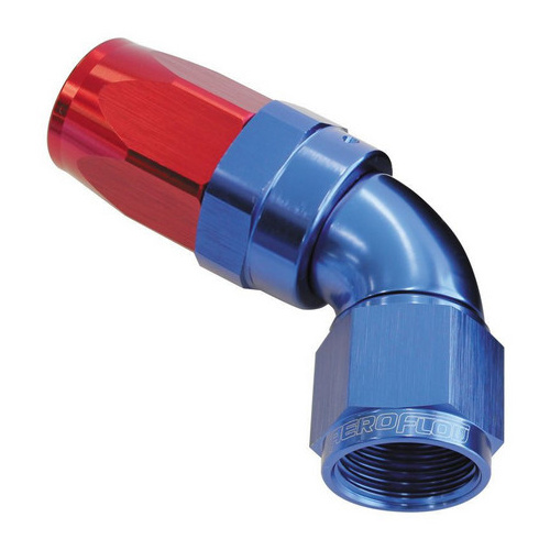 Aeroflow 150 Series Taper Full Flow Hose End -08AN Female to -08AN Hose 60-Degree Blue/Red AF198-08