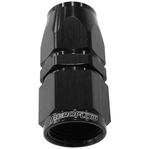 Aeroflow ALLOY STRAIGHT HOSE END -6AN BLACK SWIVEL NUT SUIT TEFLON