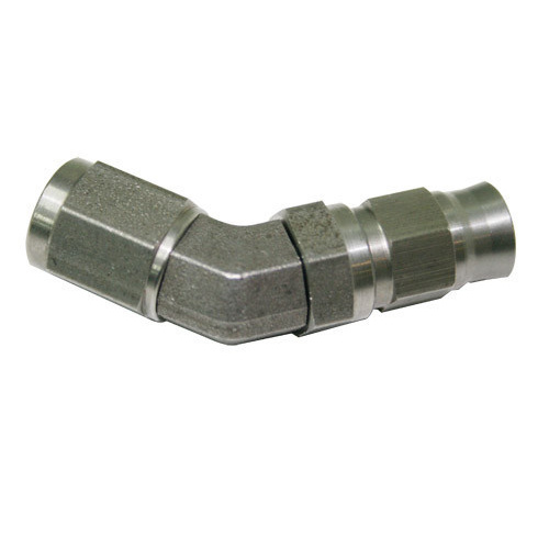 Aeroflow SS 45 DEG HOSE END -4AN STEEL FULL SWIVEL SUIT TEFLON