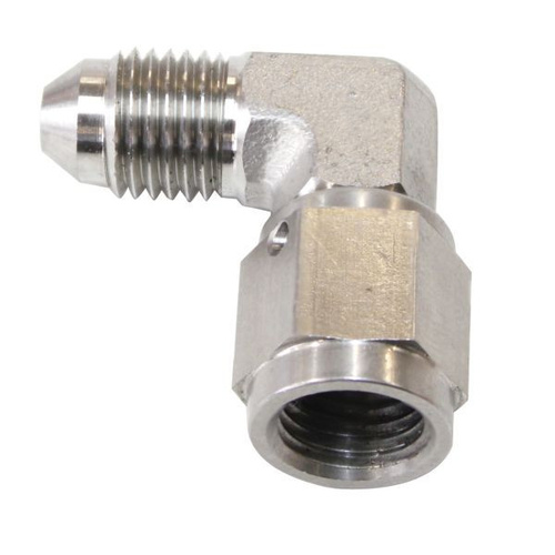 Aeroflow S/S 90 DEG FEMALE - MALE -4AN STAINLESS STEEL SWIVEL NUT