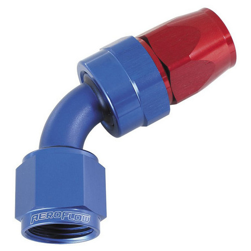 Aeroflow ALLOY 60 DEG HOSE END -6AN BLUE SWIVEL NUT SUIT TEFLON