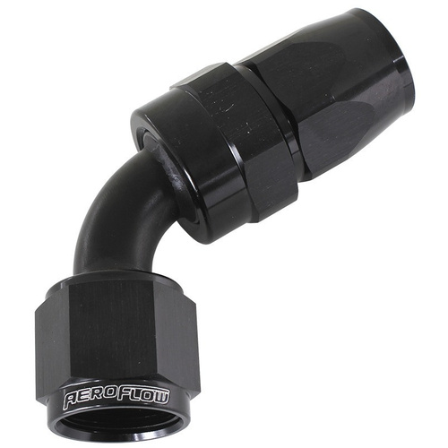 Aeroflow ALLOY 60 DEG HOSE END -6AN BLACK SWIVEL NUT SUIT TEFLON