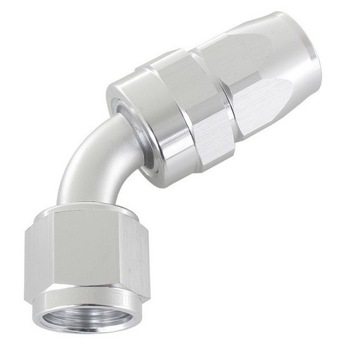 Aeroflow ALLOY 60 DEG HOSE END -6AN SILVER SWIVEL NUT SUIT TEFLON