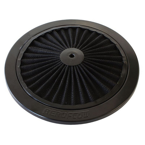 Aeroflow 9'' BLACK FULL FLOW TOP PLATE BLACK COTTON HI FLOW & FILTRAT