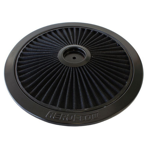 Aeroflow 14'' BLACK FULL FLOW TOP PLATE BLACK COTTON HI FLOW & FILTRAT