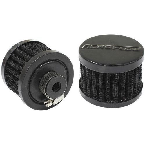 Aeroflow 3/8'' UNIV CLAMP ON FILTER 2'' O.D 1-1/2'' H BLACK TOP