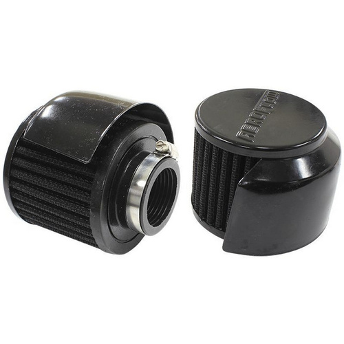 Aeroflow 1-3/8'' BREATH FILTER W/ SHIELD3'' O.D 2-1/2'' H BLACK TOP