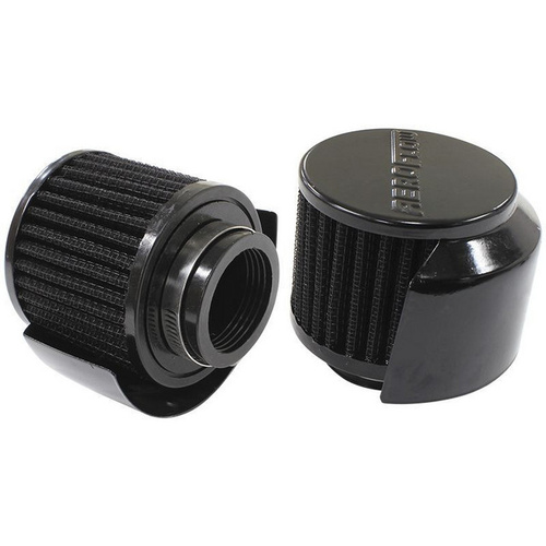 Aeroflow 1-1/2'' BREATH FILTER W/ SHIELD3'' O.D 2-1/2'' H BLACK TOP