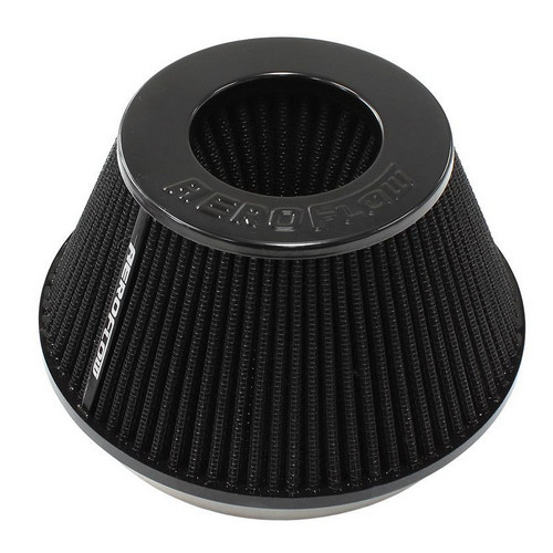 Aeroflow 6'' CLAMP-ON TAPERED FILTER 7.6 / 4.7'' O.D 4'' HIGH BLACK