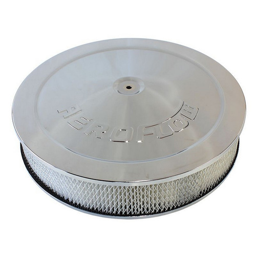 Aeroflow 14'' X 3'' AIR CLEANER ASSY 5-1/8'' DROPBASE CHROME PAPER
