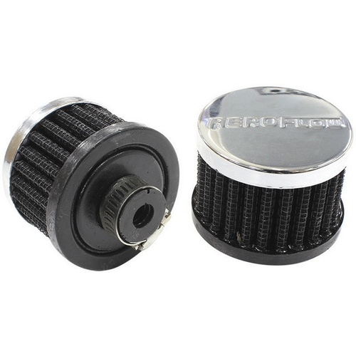 Aeroflow 3/8'' UNIV CLAMP ON FILTER 2'' O.D 1-1/2'' H CHROME TOP