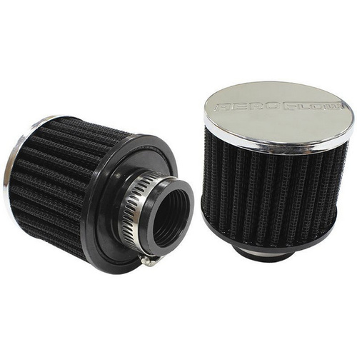 Aeroflow 1-1/4'' UNIV CLAMP ON FILTER 3'' O.D 2-1/2'' H CHROME TOP