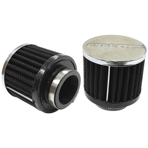 Aeroflow 1-1/2'' UNIV CLAMP ON FILTER 3'' O.D 2-1/2'' H CHROME TOP