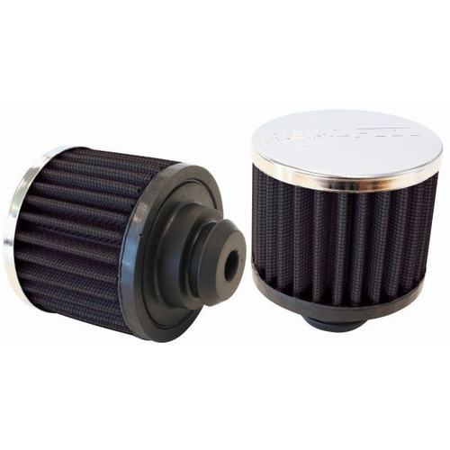 Aeroflow 1-1/4'' PUSH IN BREATHER FILTER3'' O.D 2-1/2'' H CHROME TOP