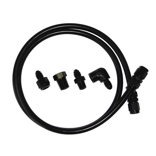 Aeroflow -4AN x 3ft BLACK BRAIDED LINE WITH FITTINGS INCLUDED