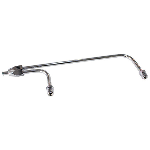 Aeroflow CHROME FUEL RAIL 9-5/16'' BETWEEN INLETS DOUBLE PUMPER 3/8''