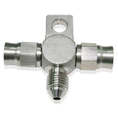 Aeroflow STAINLESS -3AN TEE WITH MOUNT TEFLON ENDS WITH -3AN ON SIDE