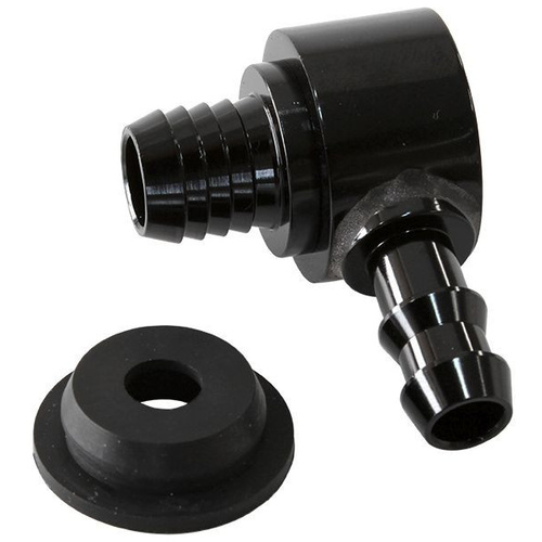 Aeroflow BLACK BOOSTER VALVE UNIVERSAL 21MM / 13/16'' HOLE TO 3/8 Barb