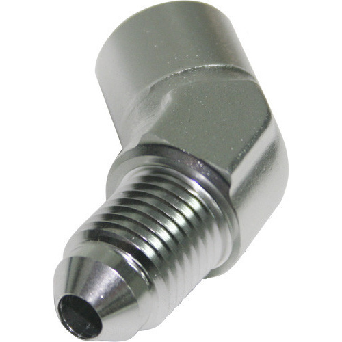 Aeroflow 45 Deg Female 1/8 NPT to -3 Silver