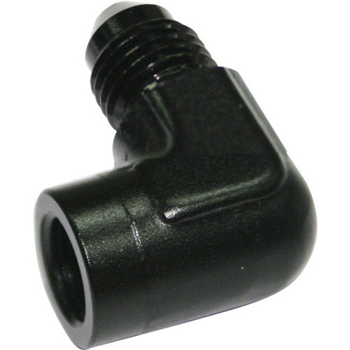 Aeroflow 90 Deg adaptor 1/8 NPT to -4 Black