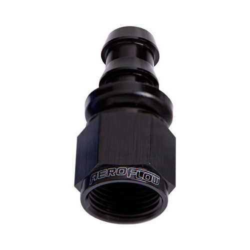Aeroflow STRAIGHT PUSH LOCK END -6AN BLACK NO CLAMP REQUIRED